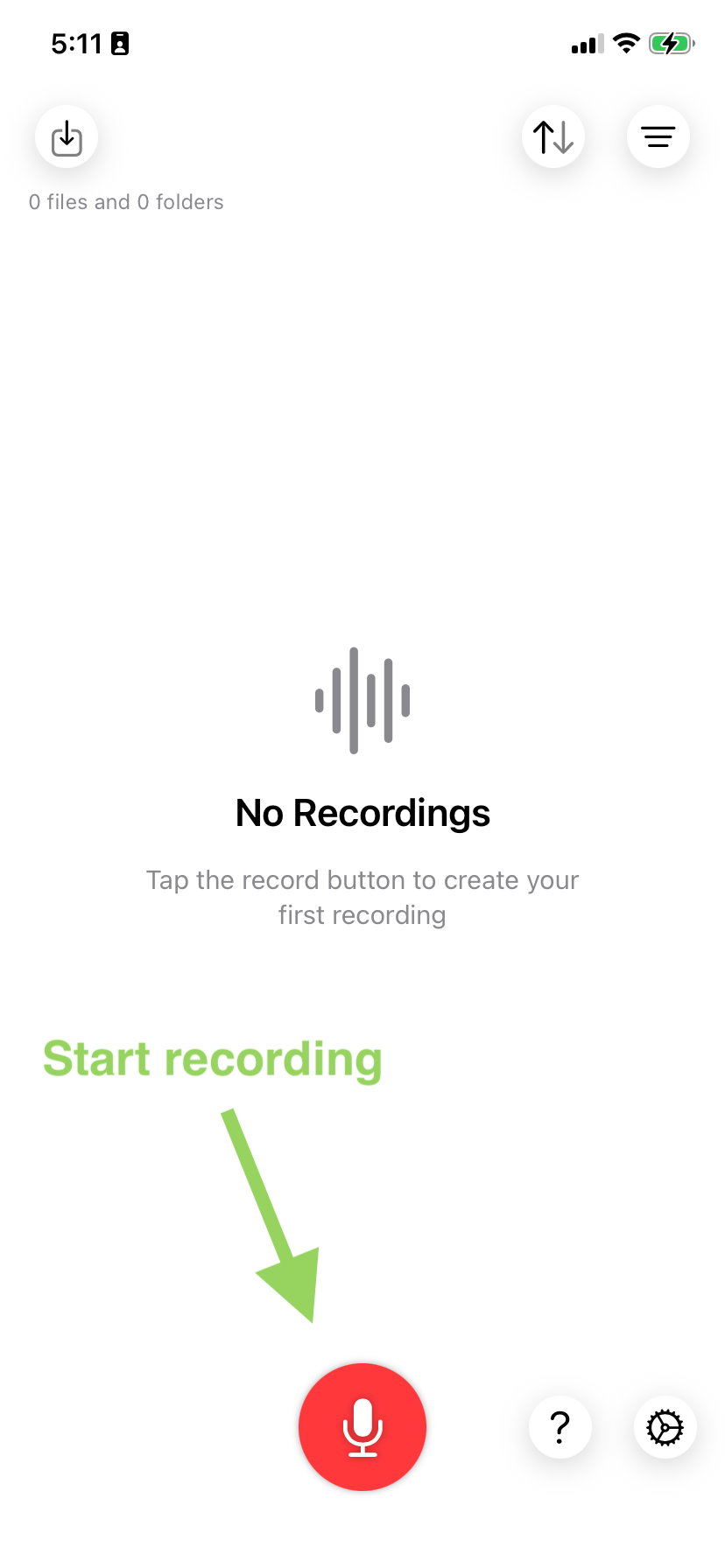 Recording interface